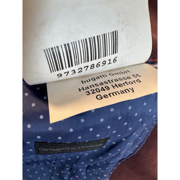 Bugatti Mens 42  Two Button Blazer Sports Coat Suit Jacket Maroon With Blue Line - Picture 8 of 16